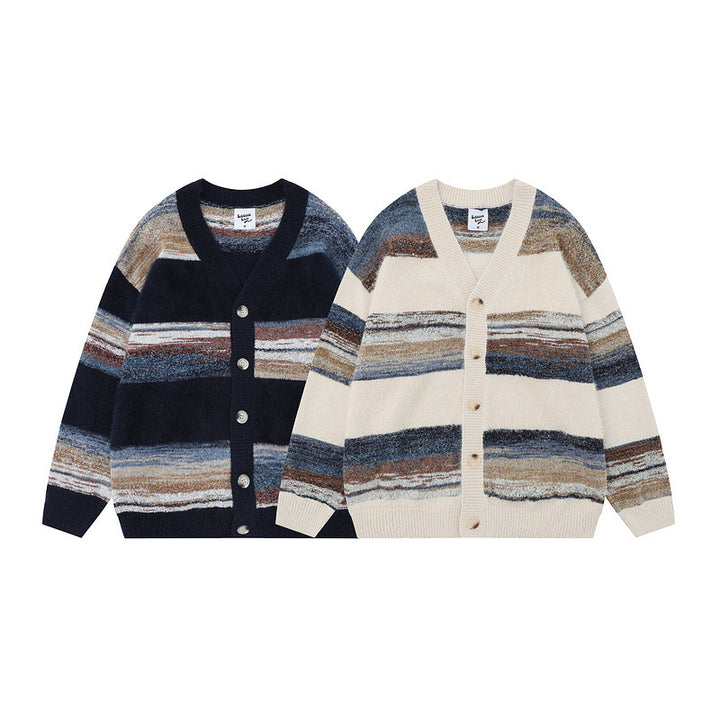 Damen Modische Strickjacke mit V-Ausschnitt Drune