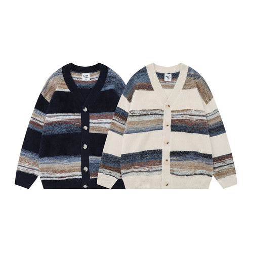 Damen Modische Strickjacke mit V-Ausschnitt Drune