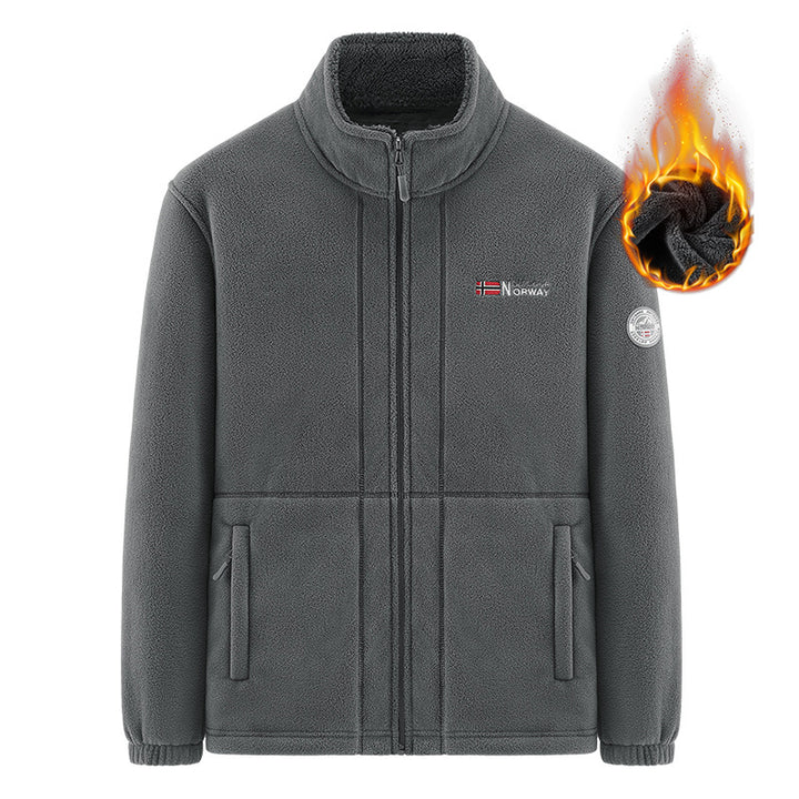 Herren Isolierende Zip‑Fleecejacke mit hohem Kragen und Soft‑Teddyinnenfutter Drune