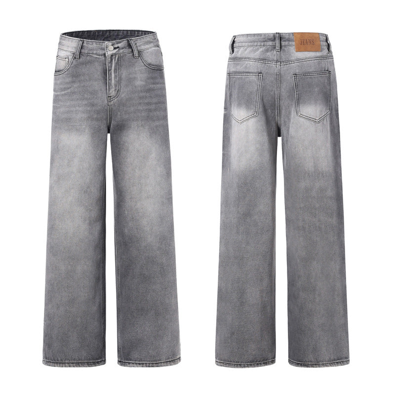 Damen Bodenlange Oversize-Denimhose im Baggy‑Palazzo‑Cut mit soften Stonewash-Details Drune