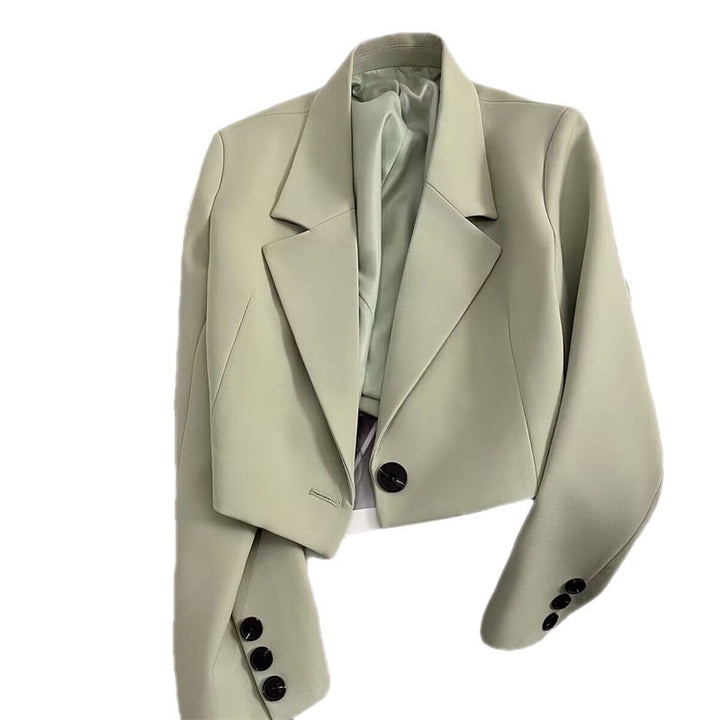 Damen Cropped Blazer mit Schalkragen Drune