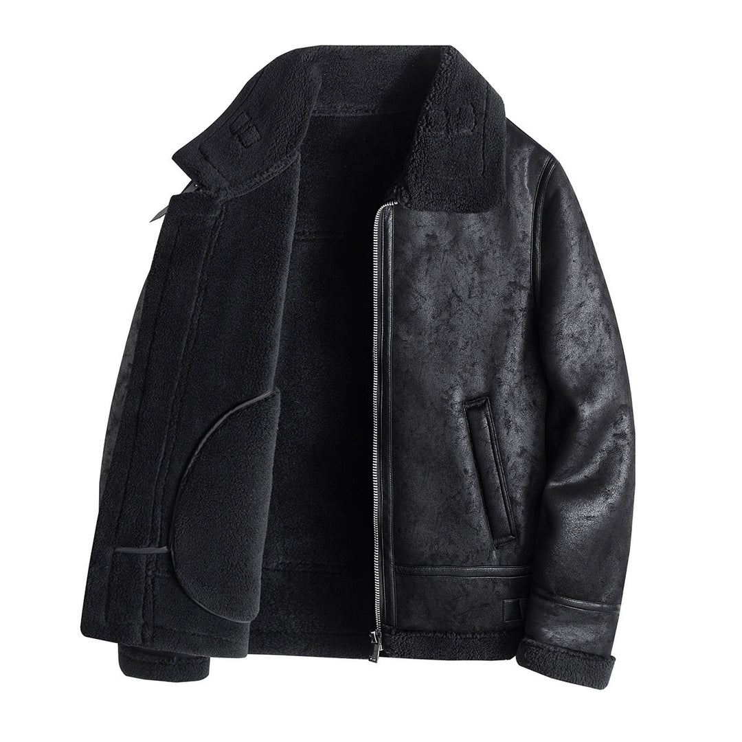 Herren Kunstleder Bomberjacke Drune