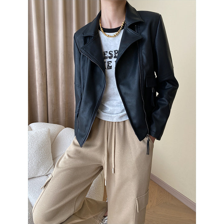 Damen Moderne Bikerjacke mit lässigem Schnitt Drune