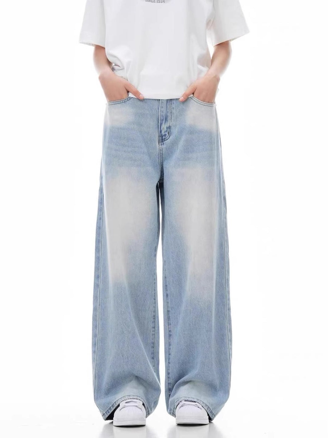 Damen Weit geschnittene Casual Jeans Drune