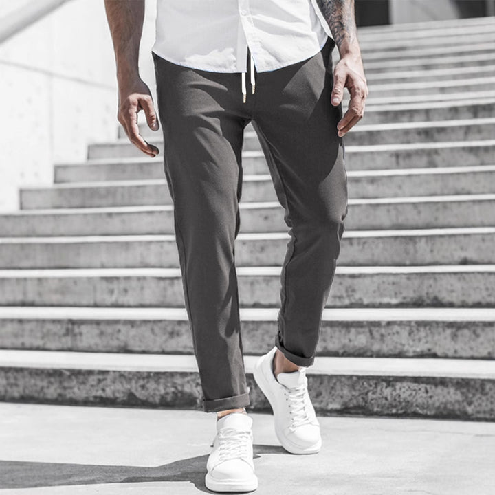 Herren Sportliche Chino-Hose mit flexiblem Bund und modernen Details Drune