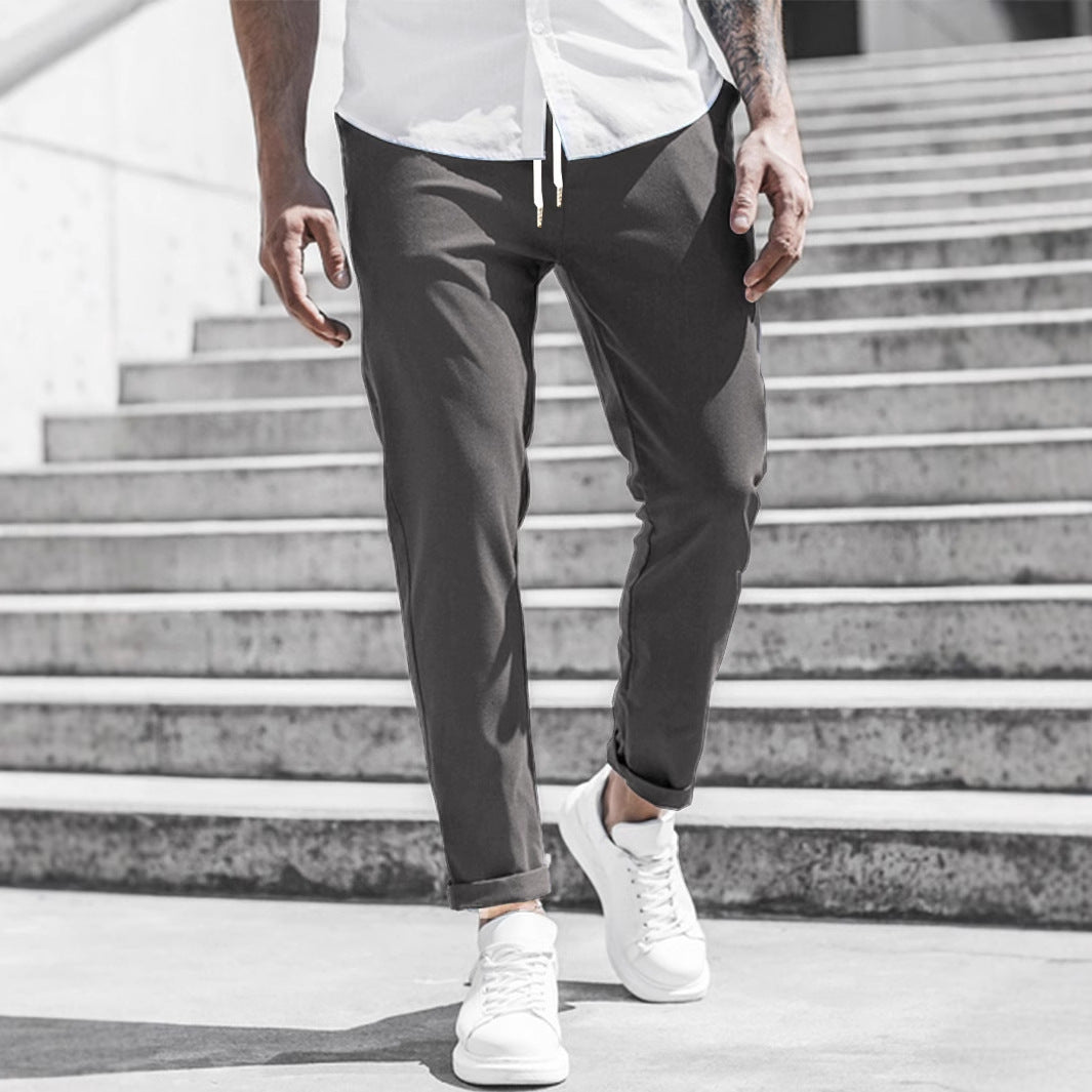 Drune Herren Freizeithose mit Kordelzug und Seitentaschen
