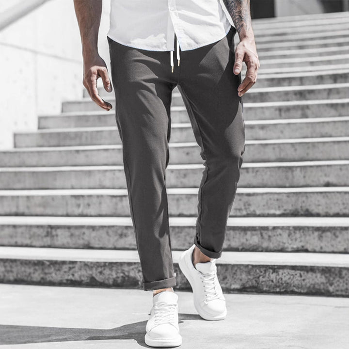 Drune Herren Freizeithose mit Kordelzug und Seitentaschen