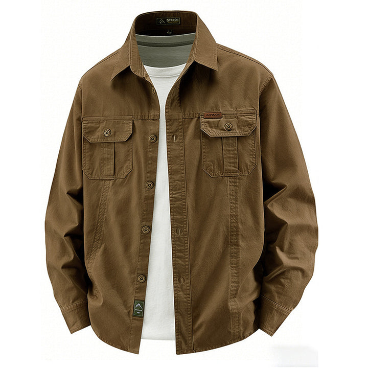 Herren  leichte Baumwolle Utility Overshirt mit Klappbrusttaschen Drune