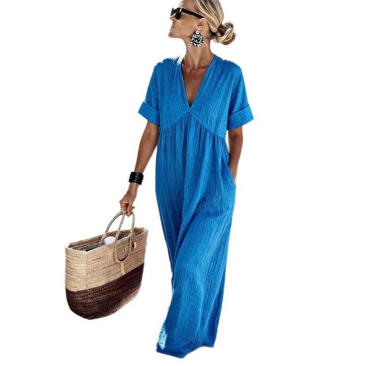 Damen Maxikleid mit lässigem Schnitt und seitlichen Taschen Drune