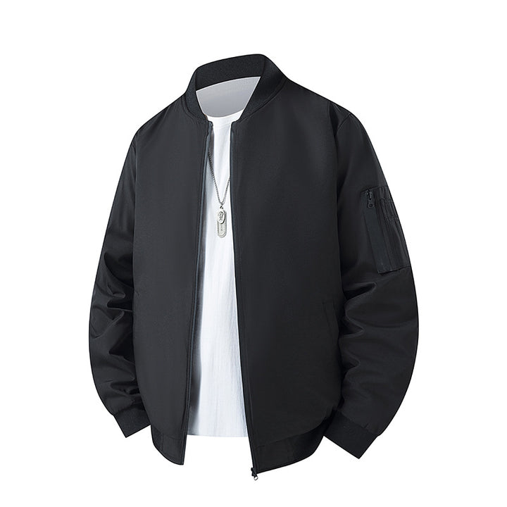 Herren Leichte Bomberjacke im MA‑1 Look mit Ärmeltasche und gerippten Bündchen Drune
