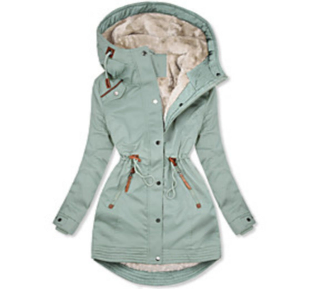 Damen Wintersaison Parka mit warmer Fleece-Fütterung Drune