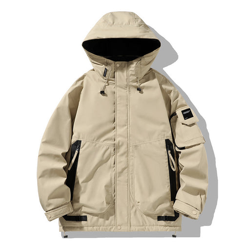 Herren Multifunktionale wetterfeste Parka mit Kapuze Drune