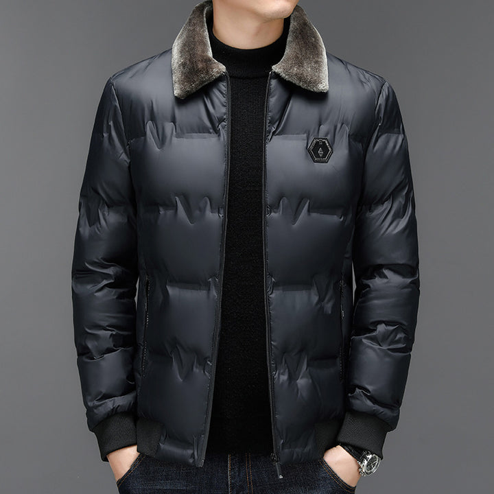 Herren Steppjacke mit abnehmbarem Kunstfellkragen Drune