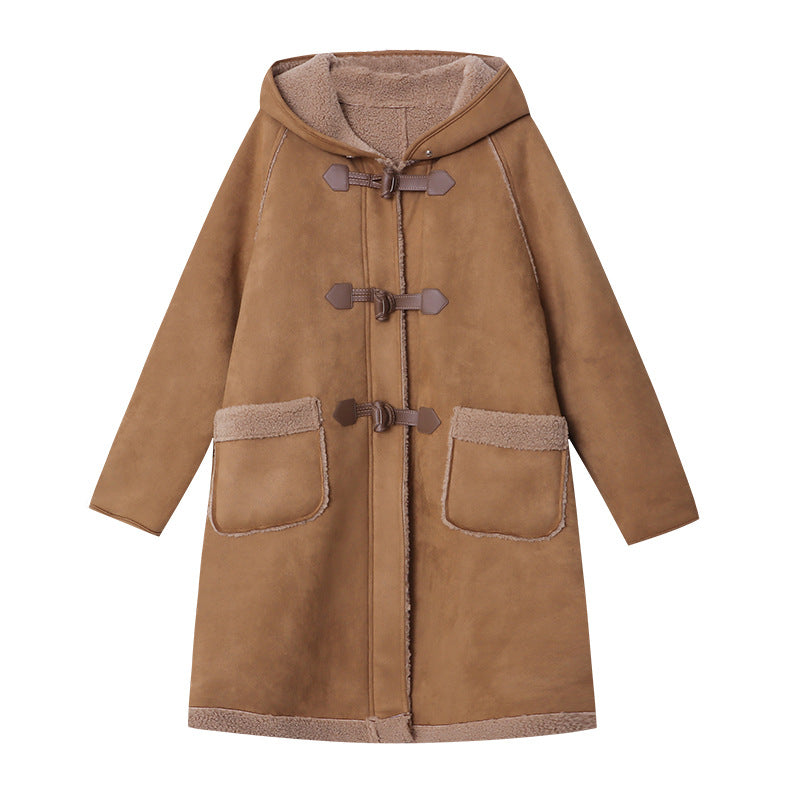 Damen modische Parka-Jacke mit praktischem Druckknopfverschluss Drune