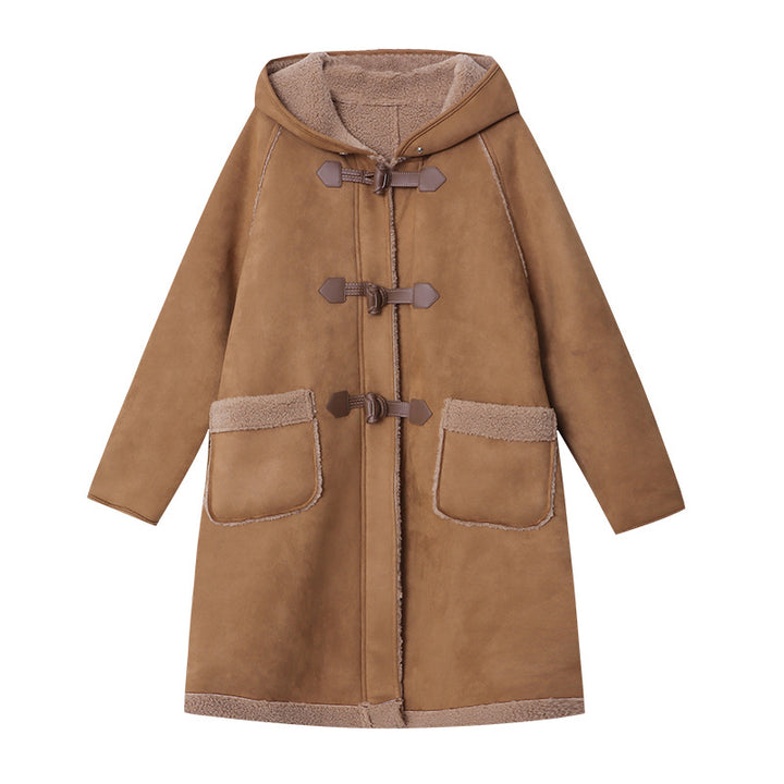 Damen modische Parka-Jacke mit praktischem Druckknopfverschluss Drune