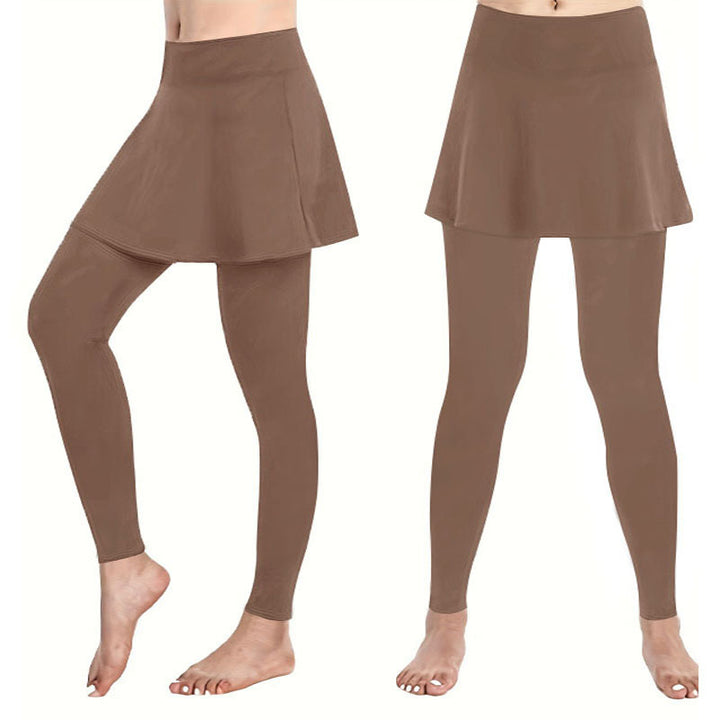 Damen Highwaist-Leggings mit integriertem Tellerrock und figurschmeichelnder Silhouette Drune