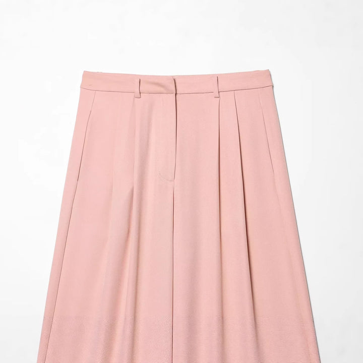Damen Hochtaillierte Palazzo-Hose mit weitem Bein und Leistentaschen Drune