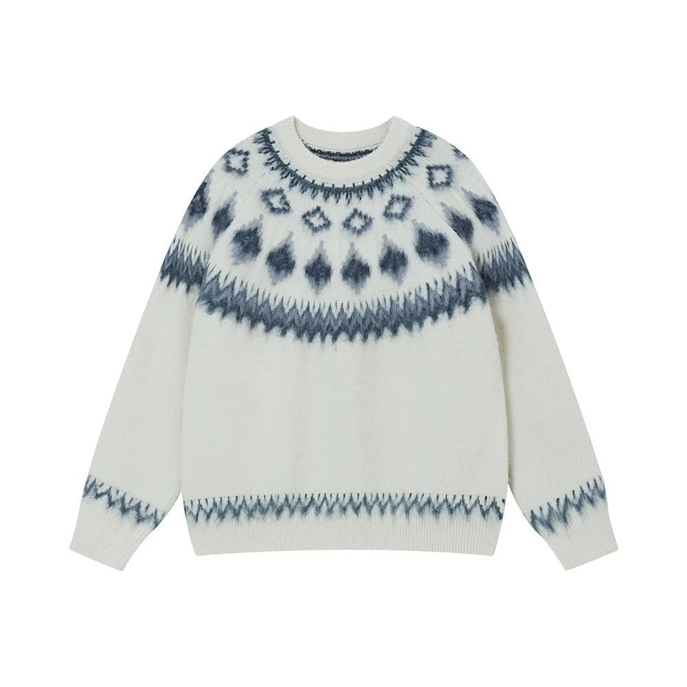 Damen Grobstrickpullover mit grafischem Design Drune