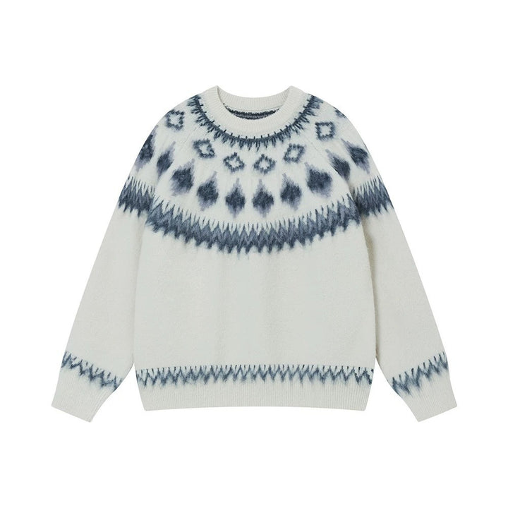 Damen Grobstrickpullover mit grafischem Design Drune