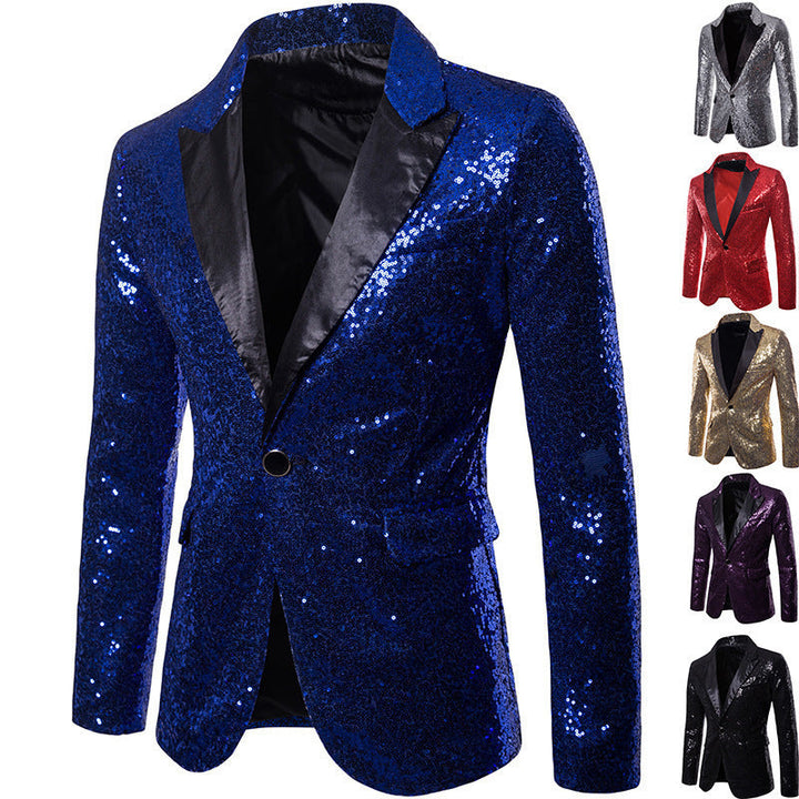 Herren glamouröser Pailletten Blazer Drune
