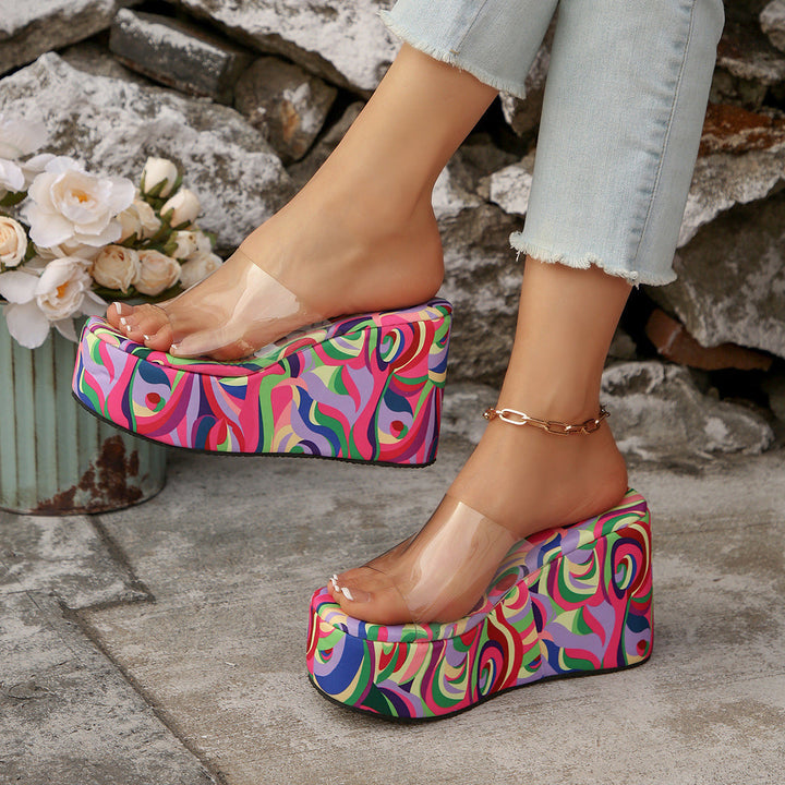 Damen Wedge-Pantoletten mit elegantem Stoffoberteil und komfortablem Fußbett Drune