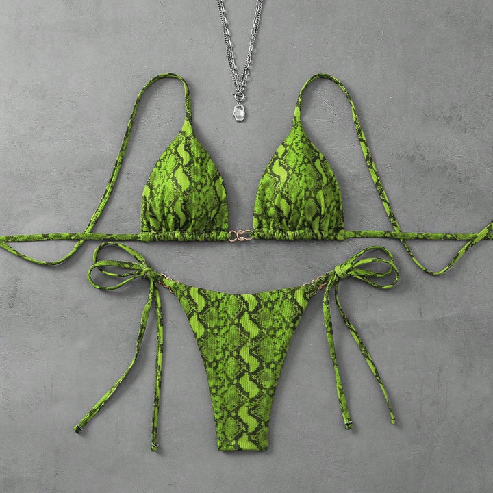 Damen Triangel-Bikini mit aufregendem Leopardenmuster Drune