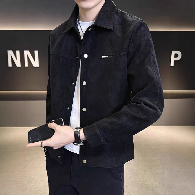 Herren Modische Kunstlederjacke Drune