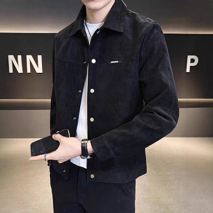 Herren Modische Kunstlederjacke Drune