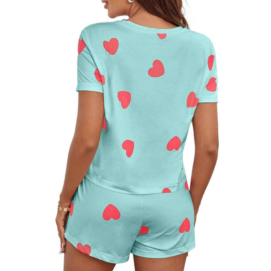 Damen Herzdruck Lounge-Set Drune