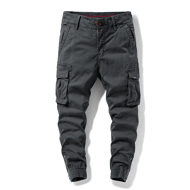 Herren Cargo-Jogginghose mit elastischem Saum, verstärkten Klappentaschen und Canvas‑Optik Drune