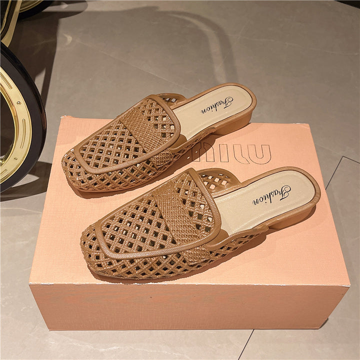 Damen modische Rutschsandalen mit durchbrochenem Design und ergonomischem Fußbett Drune