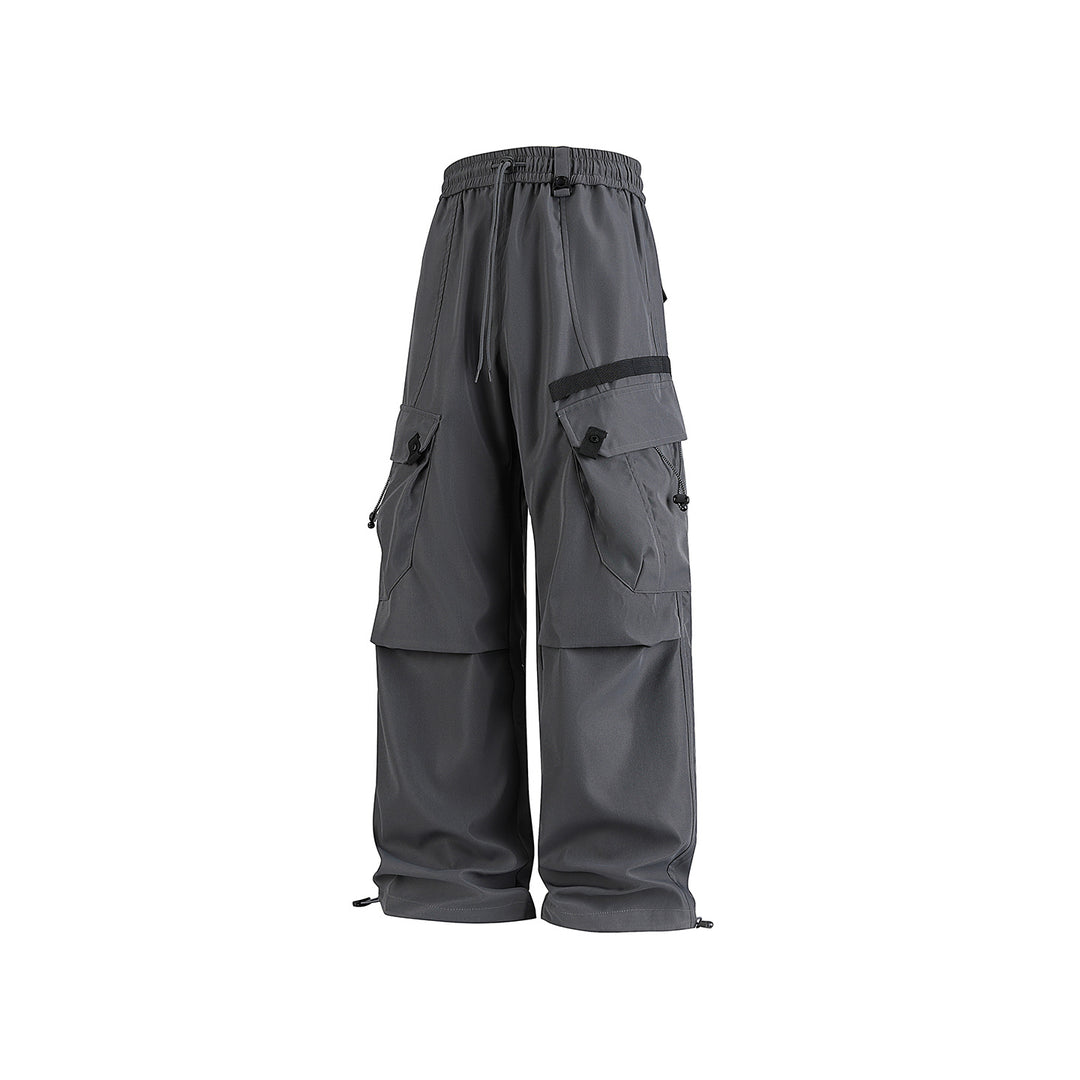 Herren Weite Utility-Cargo-Hose mit Tunnelzugbund, Multifachtaschen und verstellbaren Beinabschlüssen Drune