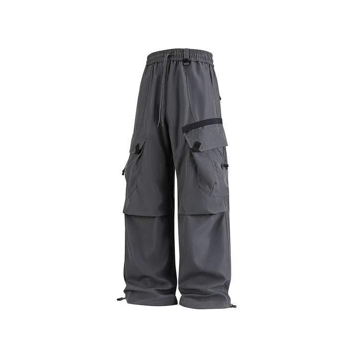 Herren Weite Utility-Cargo-Hose mit Tunnelzugbund, Multifachtaschen und verstellbaren Beinabschlüssen Drune