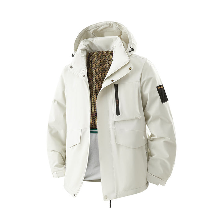 Herren Wasserdichte Outdoor-Multifunktionsjacke mit Kapuze & Fleece-Innenfutter Drune