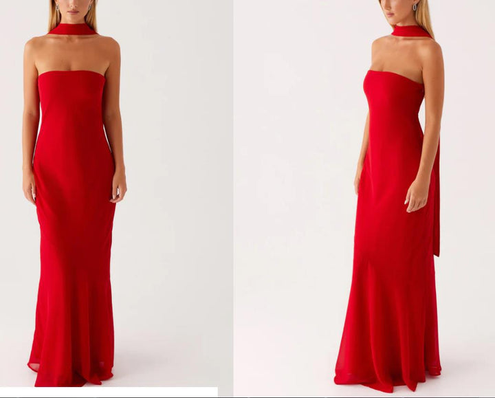 Damen Elegantes Langarm Abendkleid im Blumendesign Drune