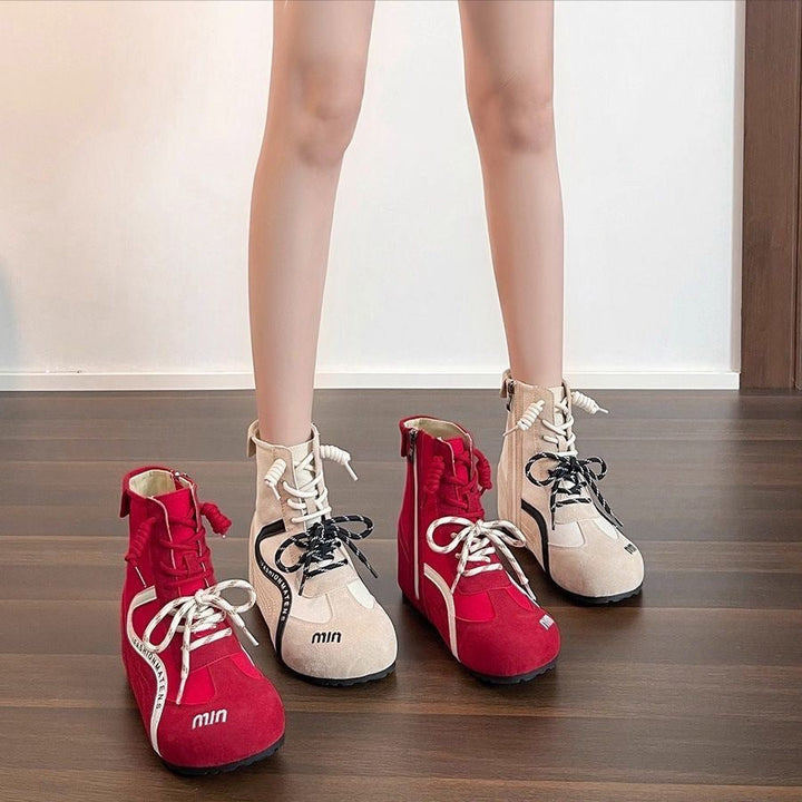 Damen High-Top Sneakers mit innovativer Schnürung und Reißverschluss Drune