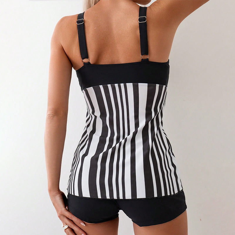 Damen Tankini mit verstellbaren Trägern und figurformendem Design Drune