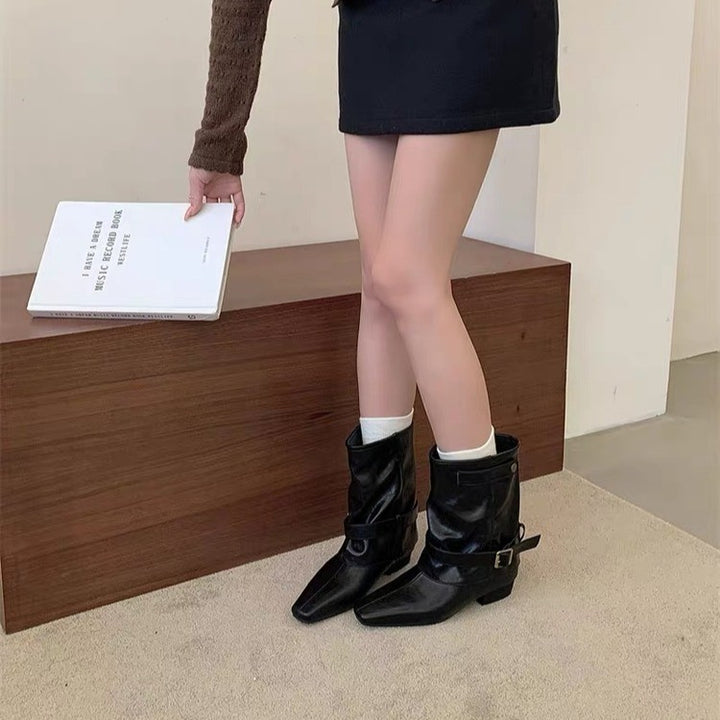 Damen Stiefeletten mit dekorativen Schnallen Drune