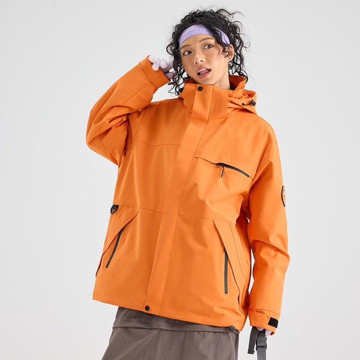 Herren Wasserdichte Outdoor-Softshelljacke mit Kapuze, hohem Stehkragen & Reißverschlusstaschen Drune