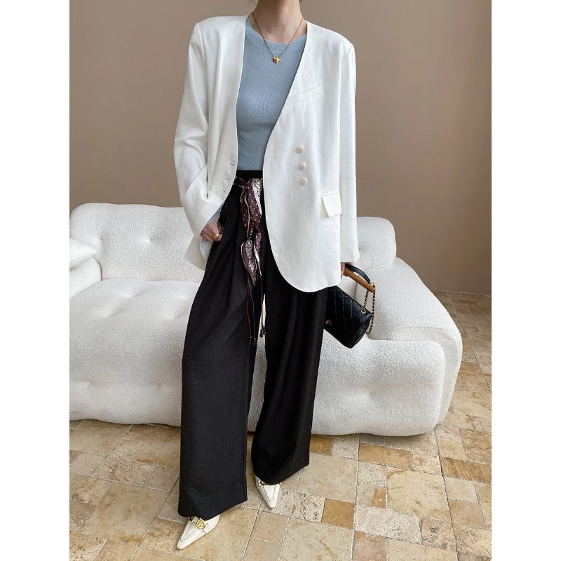 Damen eleganter Blazer mit asymmetrischem Schnitt und hochwertigen Details Drune