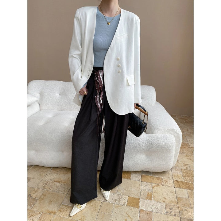 Damen eleganter Blazer mit asymmetrischem Schnitt und hochwertigen Details Drune