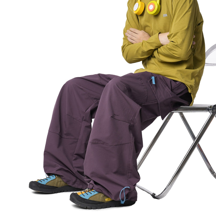 Herren Weite Funktions-Nylonhose mit Tunnelzugbund, Utility-Taschen & Baggy-Silhouette Drune