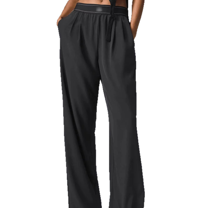 Damen Elegante Hochtaillierte Palazzo-Hosen