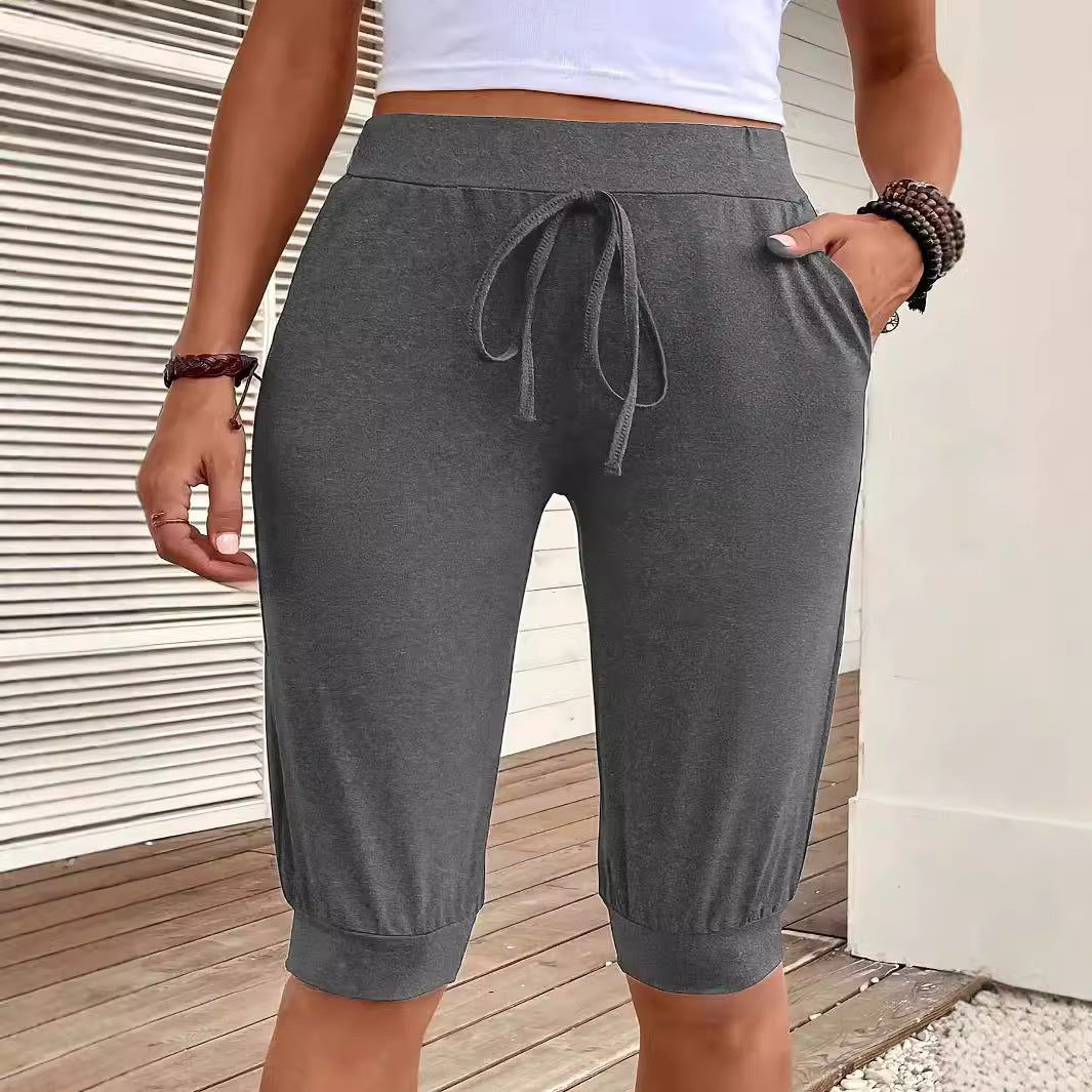 Damen Sportliche Kapuhosen im lässigen Design mit dekorativem Kordelzug Drune