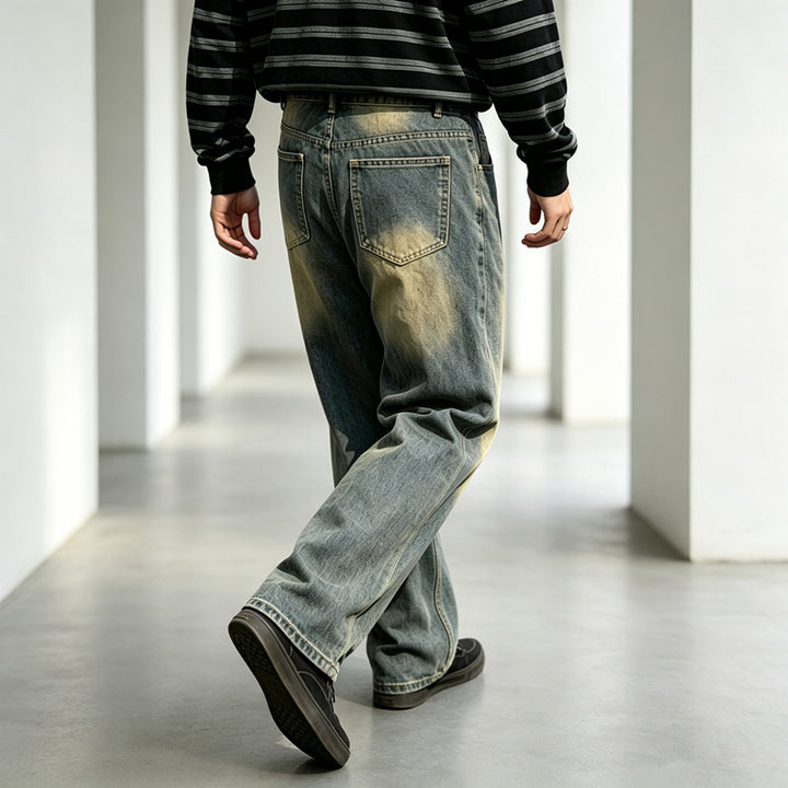 Herren Bequeme Schnitt Jeans im Used-Look Drune