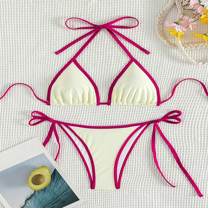 Damen Triangel-Bikini mit verstellbaren Bindungen und hohem Schnitt Drune