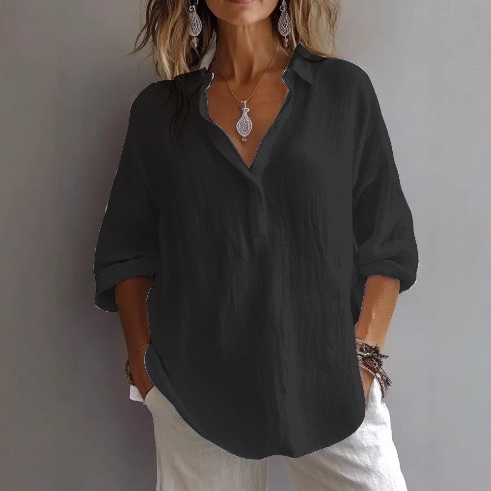 Damen Leichte Leinenbluse Drune