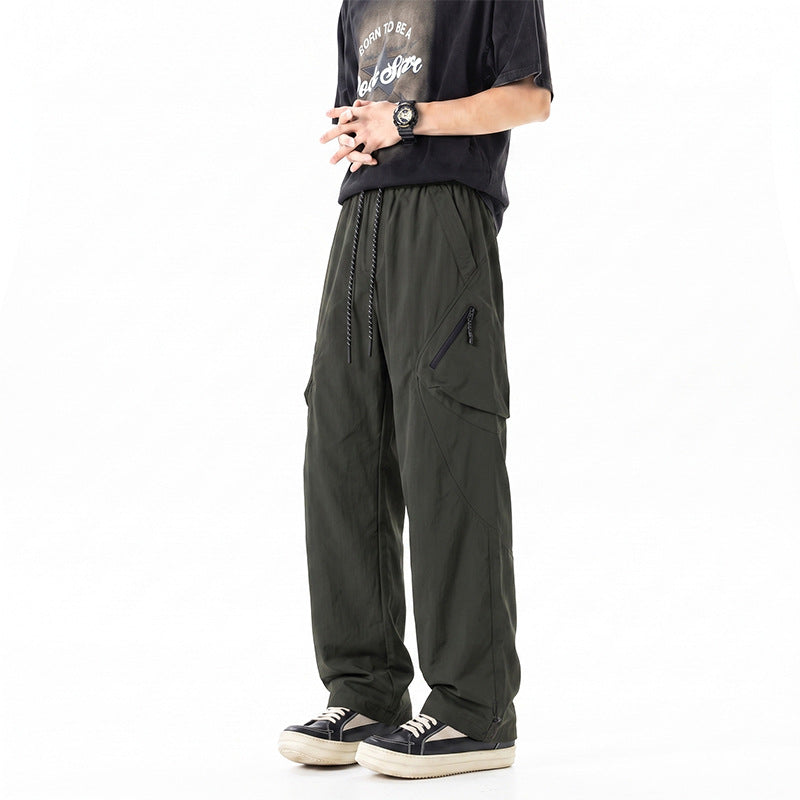 Herren weite Technical Utility-Cargo-Hose mit Tunnelzugbund und multifunktionalen Taschen Drune