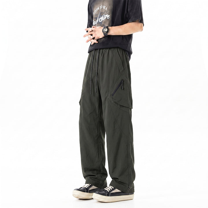 Herren weite Technical Utility-Cargo-Hose mit Tunnelzugbund und multifunktionalen Taschen Drune
