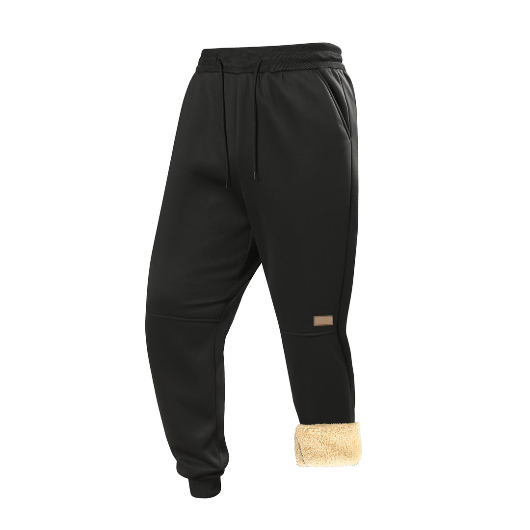 Herren Gefütterte Teddy-Fleece-Jogginghose mit elastischem Kordelbund & konischem Bein Drune